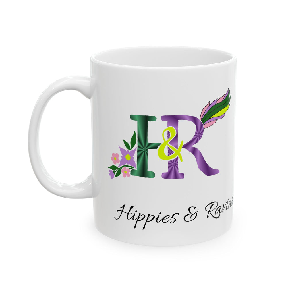 H&R Hippies and Ravins Official logo Hand-drawn Ceramic Mug, (11oz, 15oz)