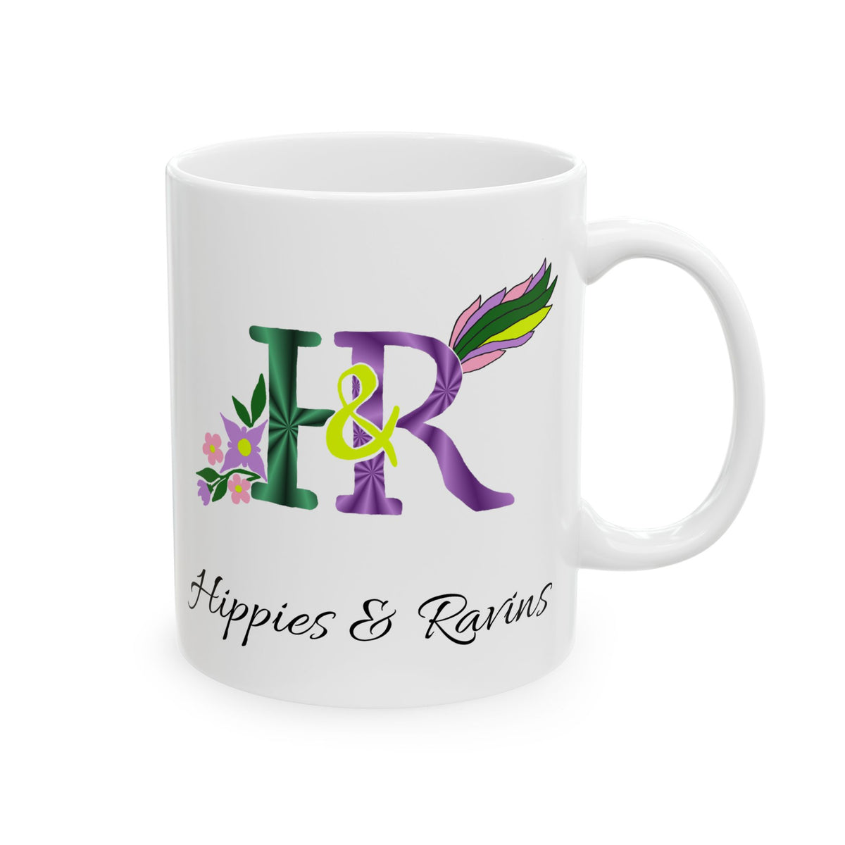 H&R Hippies and Ravins Official logo Hand-drawn Ceramic Mug, (11oz, 15oz)