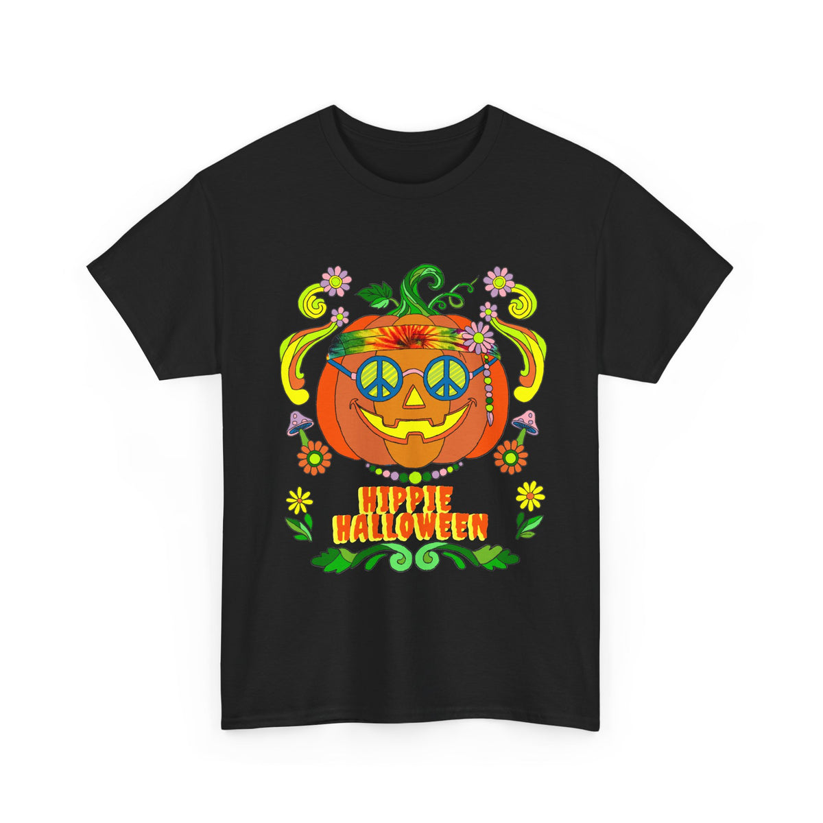Hippie Halloween Jack-o'-Lantern Cotton Tee