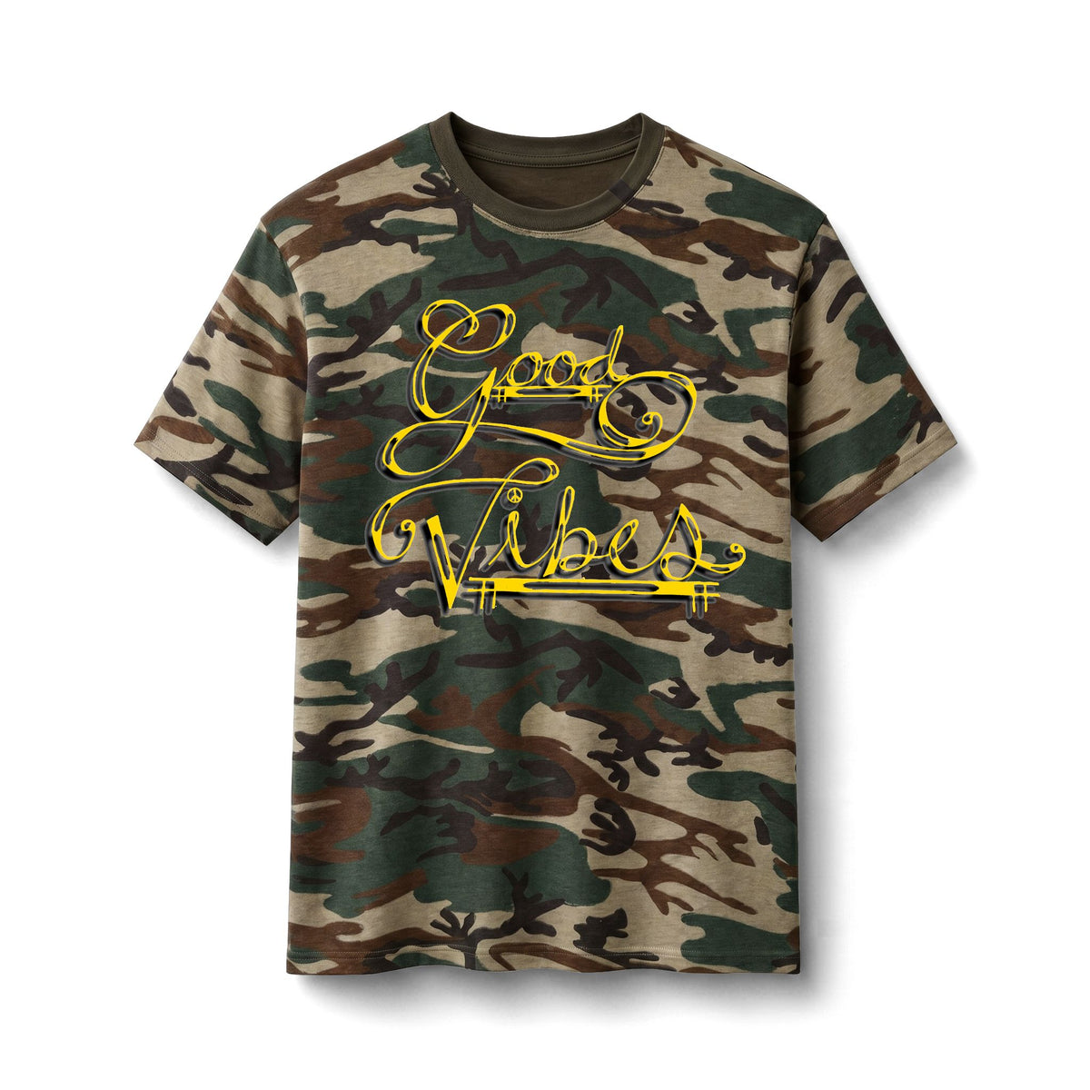 Good Vibes Campout Camo Shirt