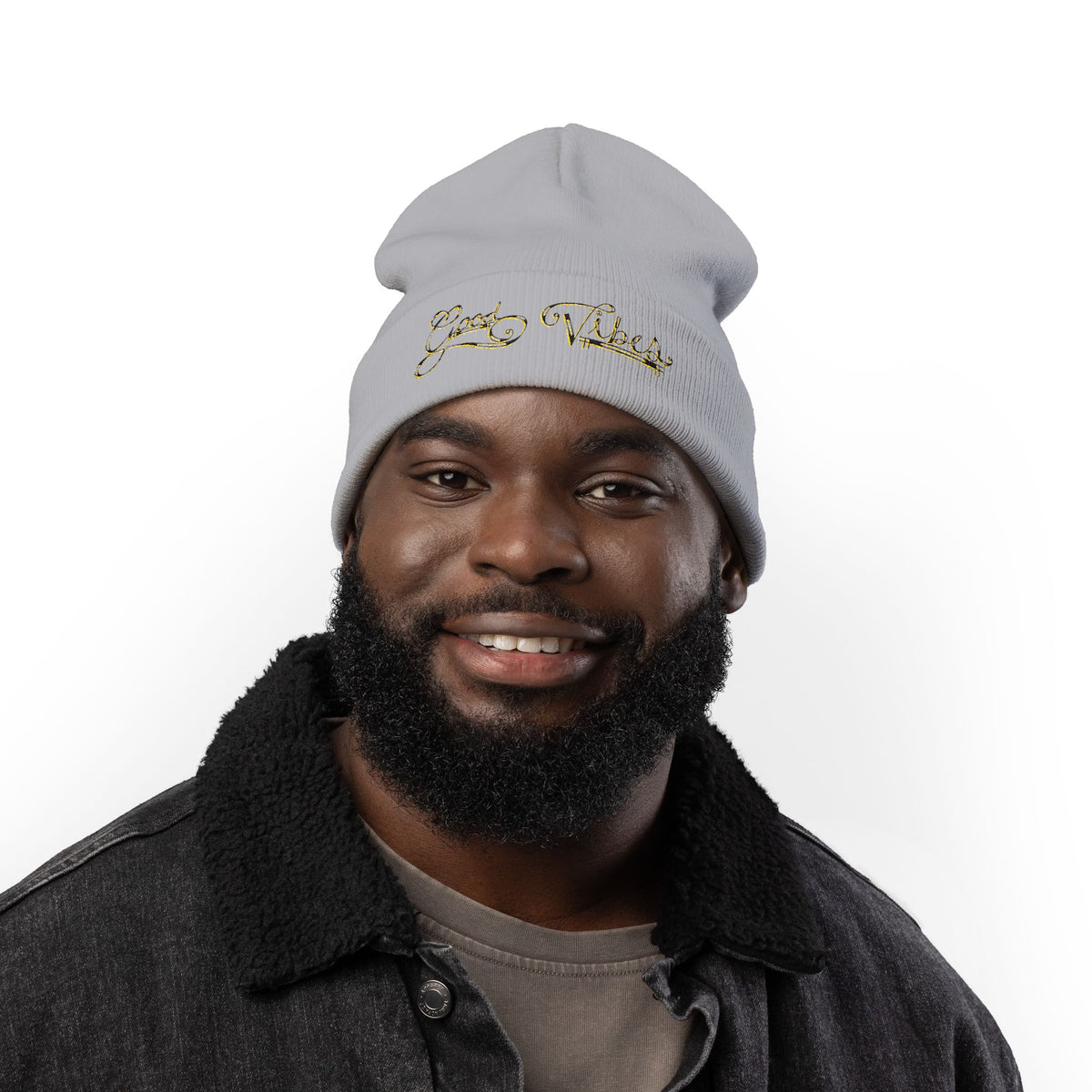 Good Vibes Knit Beanie (Embroidery)
