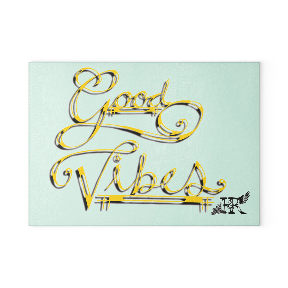Good Vibes Collection Glass Cutting Board