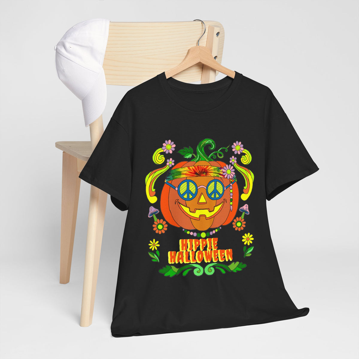 Hippie Halloween Jack-o'-Lantern Cotton Tee