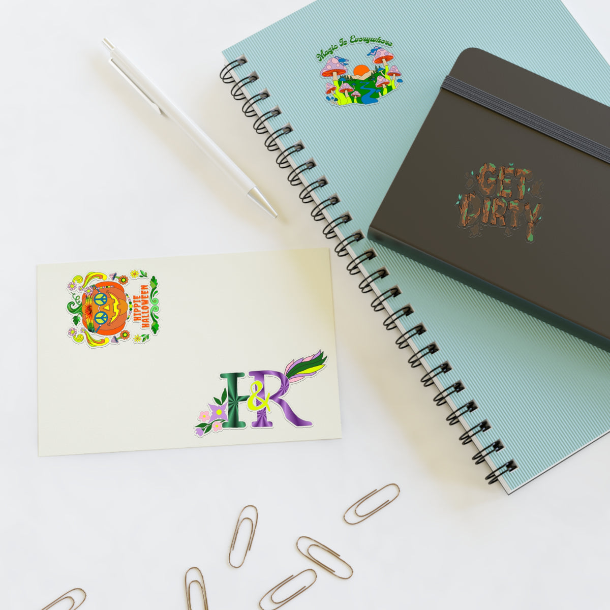 Hippies and Ravins Sticker Sheet (Hippie Halloween)