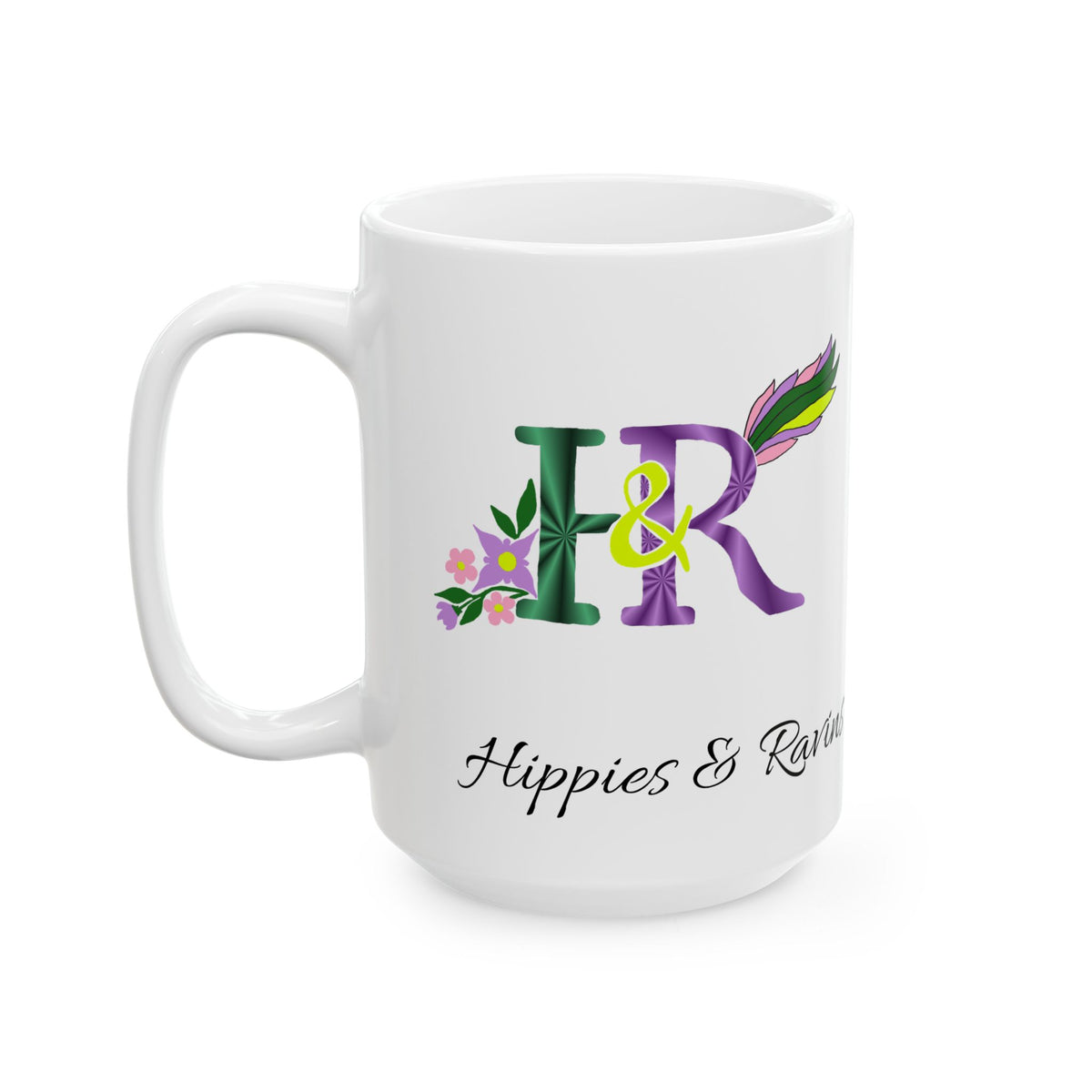 H&R Hippies and Ravins Official logo Hand-drawn Ceramic Mug, (11oz, 15oz)