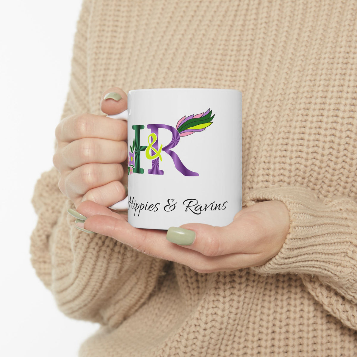 H&R Hippies and Ravins Official logo Hand-drawn Ceramic Mug, (11oz, 15oz)