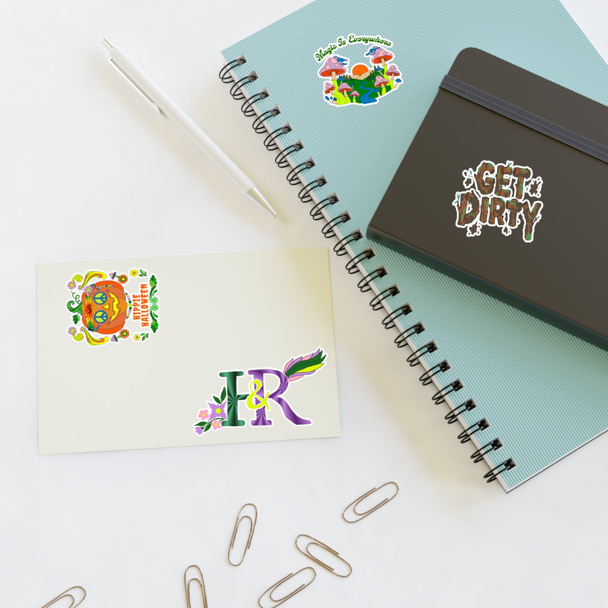 Hippies and Ravins Sticker Sheet (Hippie Halloween)