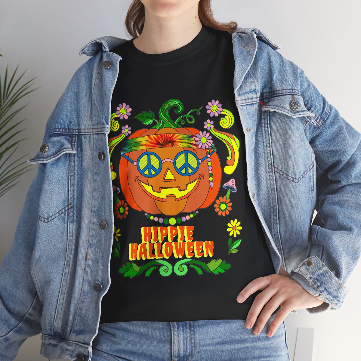 Hippie Halloween Jack-o'-Lantern Cotton Tee