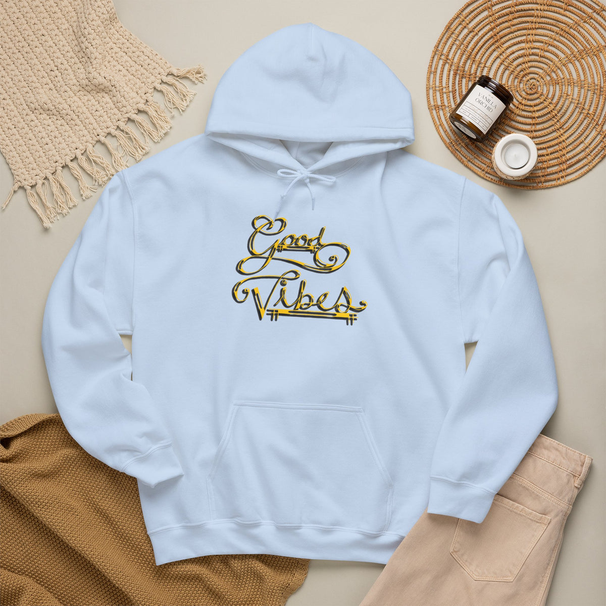 Hippies & Ravins "Good Vibes" Hooded Sweatshirt