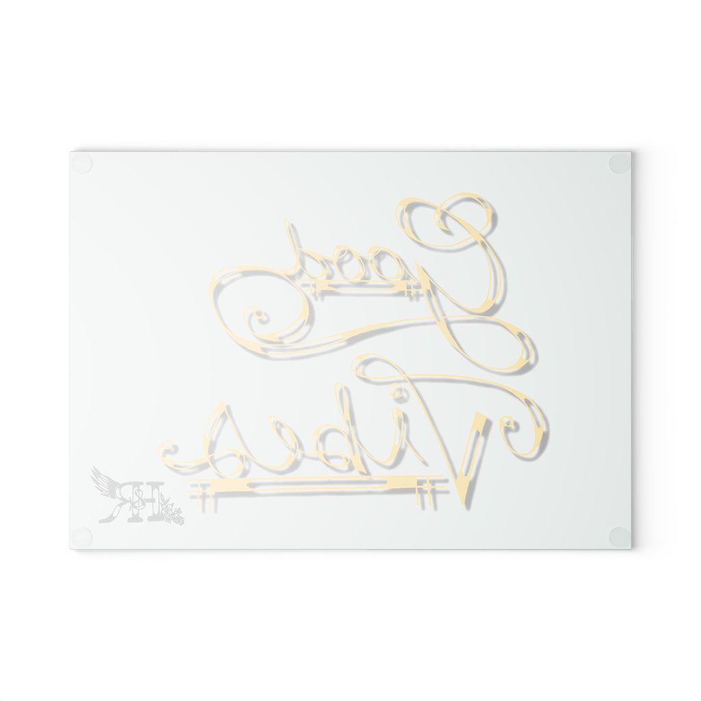 Good Vibes Collection Glass Cutting Board