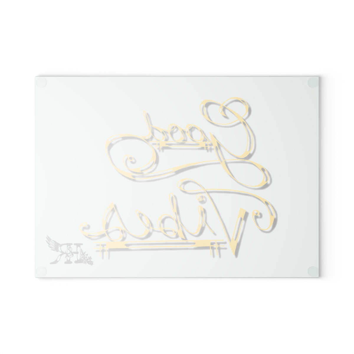 Good Vibes Collection Glass Cutting Board