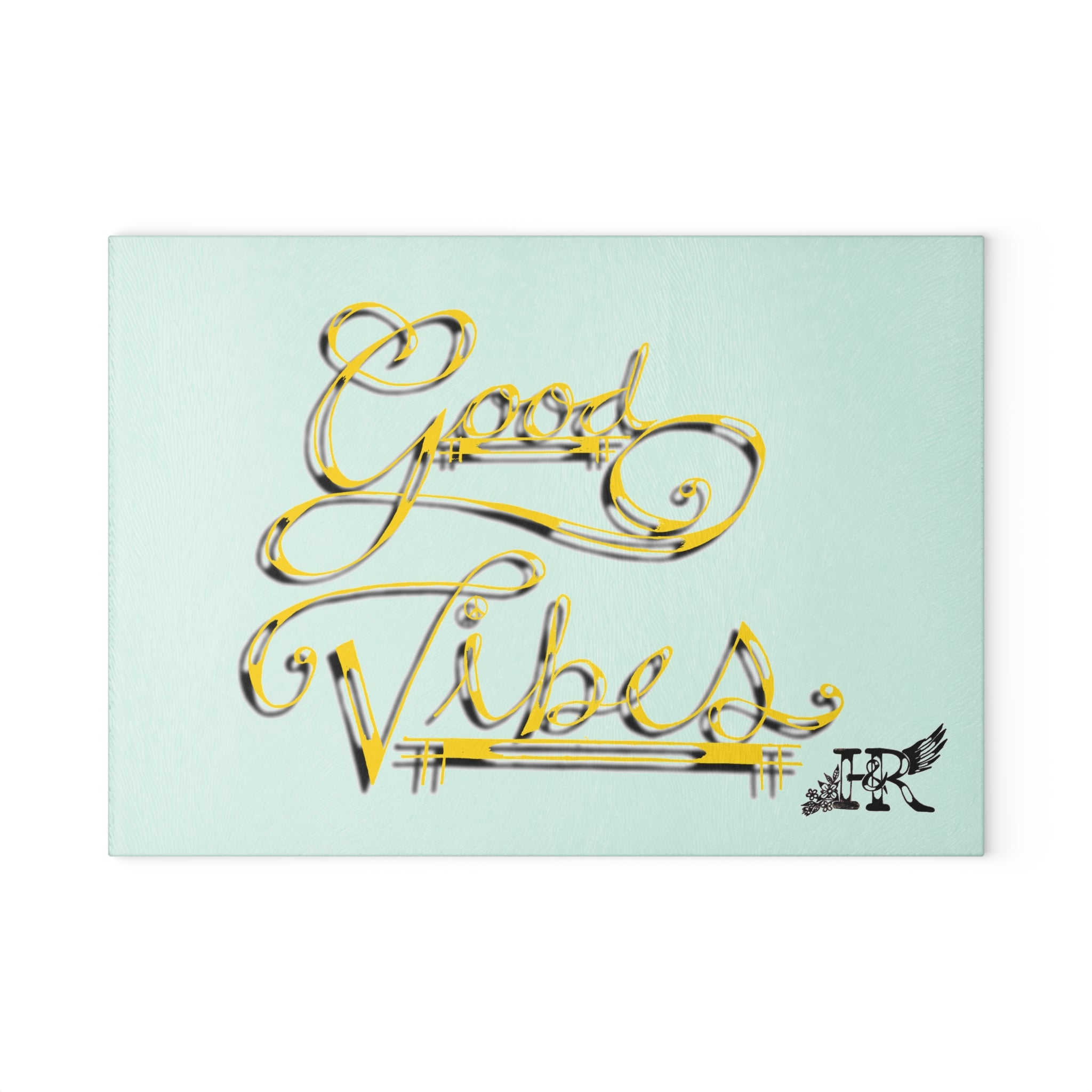 Good Vibes Collection Glass Cutting Board