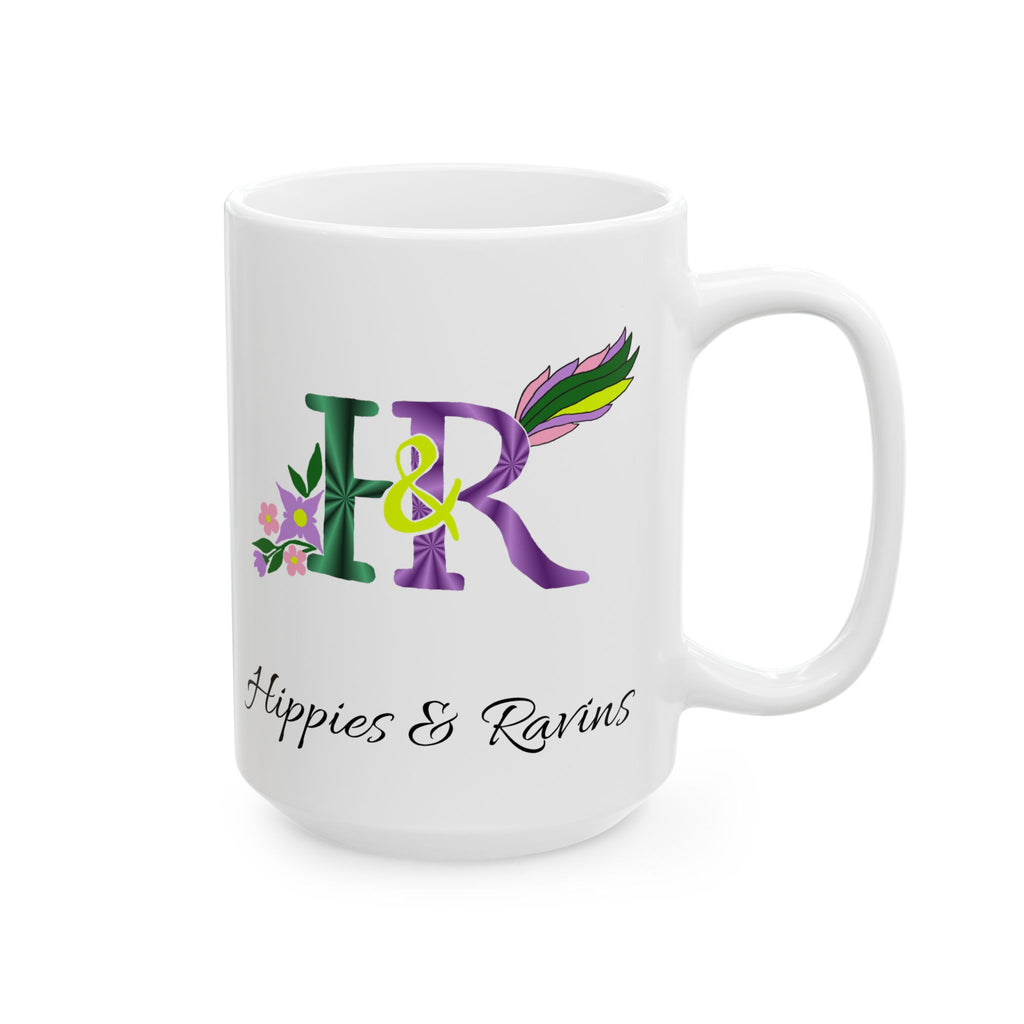 H&R Hippies and Ravins Official logo Hand-drawn Ceramic Mug, (11oz, 15oz)
