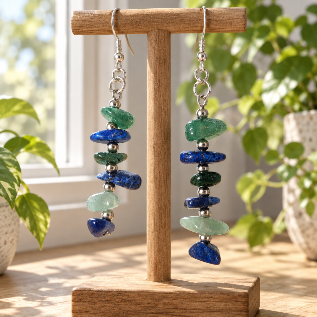 Earrings on a jewelry stand