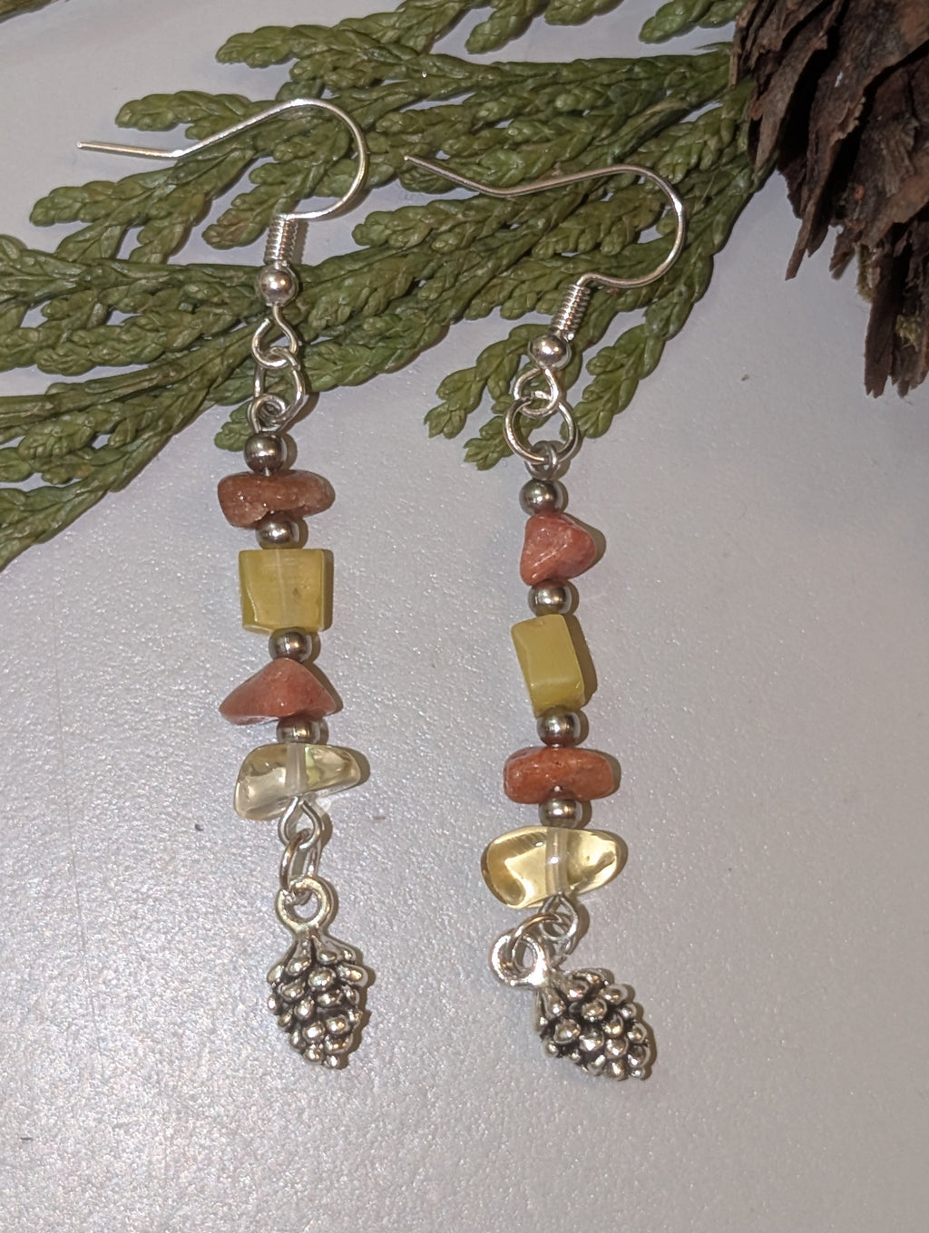 Fall Pinecone Dangle Earrings
