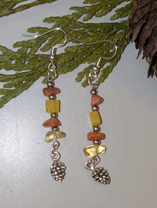 Fall Pinecone Dangle Earrings